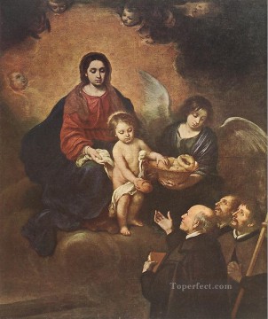 バロック Painting - 巡礼者にパンを配る幼児イエス スペイン・バロック様式 バルトロメ・エステバン・ムリーリョ